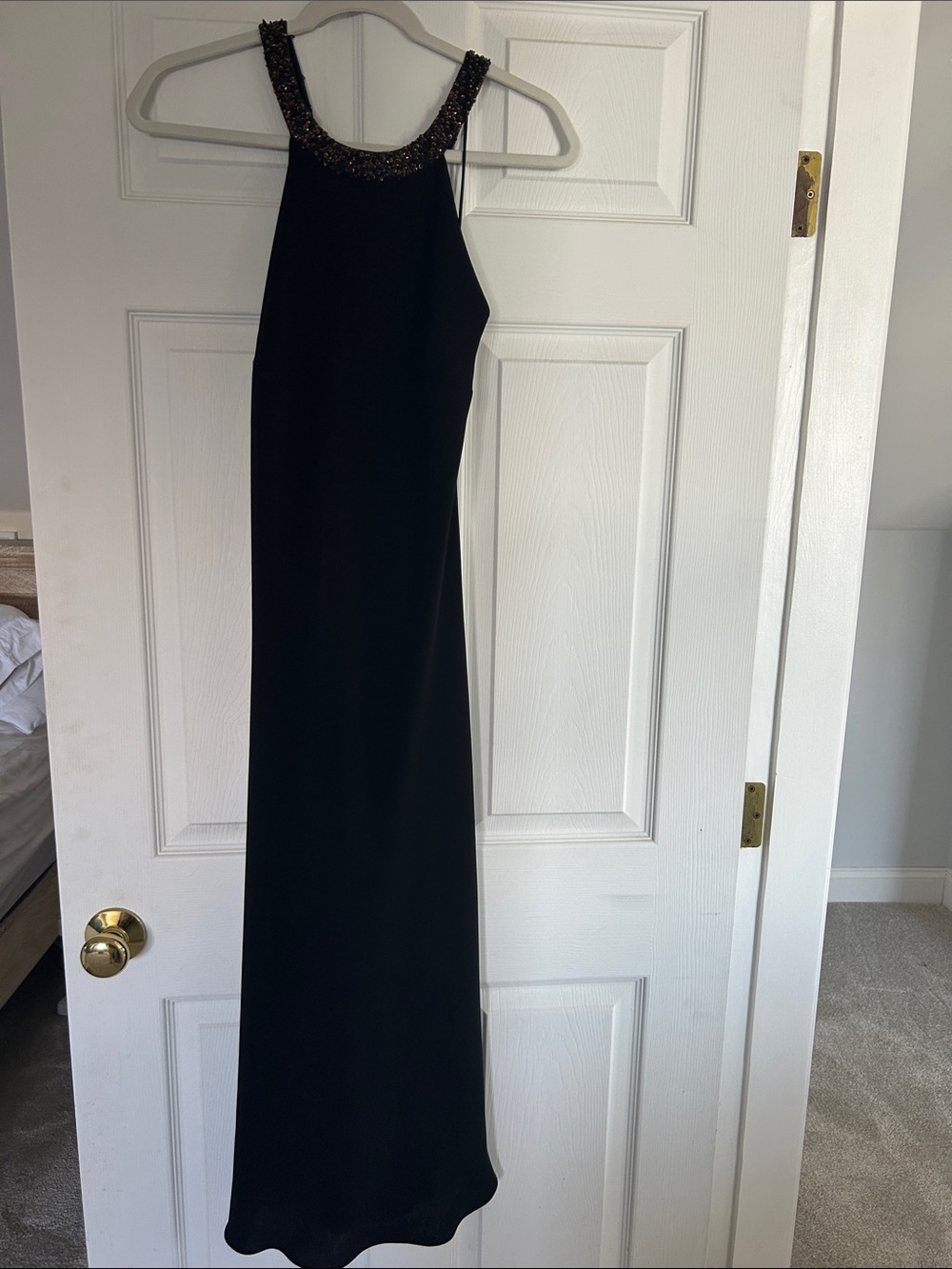 Jones New York Black Evening Dress with Halter Detail